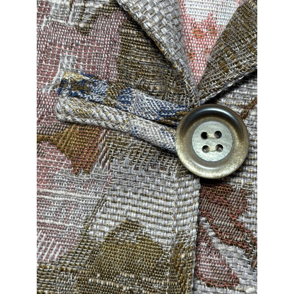 J. Jill Floral Tapestry Blazer Mauve Brown Multi Button Front Jacket 14T Tall - Picture 9 of 13